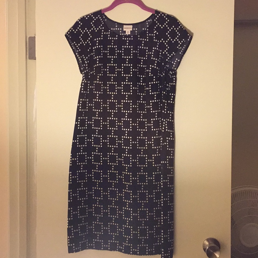 Black and white shift dress